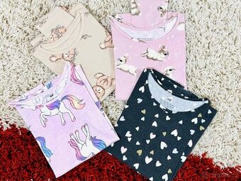 4x triko dlouhý rukáv H&M 122/128 ,  6-8 let