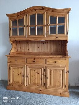 Rustikální, selská kredenc, příborník, masív, borovice
