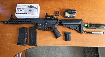 Airsoft set puška, nabíječka, vybavení