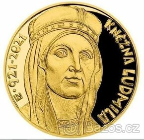 Zlatá uncová mince Ludmila poof