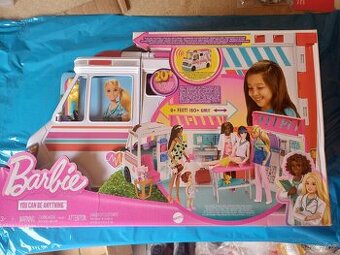 Barbie Mattel HKT79 sanitka a klinika 2v1, NOVÁ - 1
