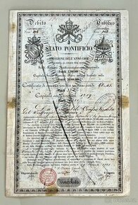Historický dokument - certifikát státní dluhopis