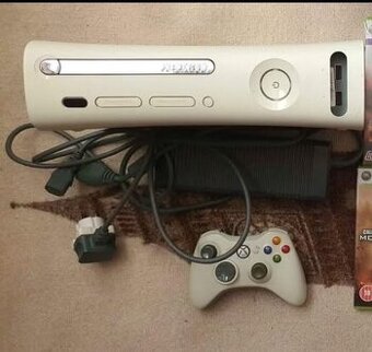 Xbox 360 + ovladač + kabeláž