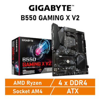 Herní deska Gigabyte B550 Gaming X V2, socket AM4 / záruka