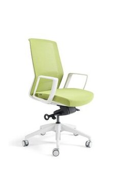 Kancelářská židle - nerozbalený vzorek, zelená, bílá kostra