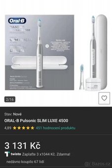 Sonický zubní kartáček