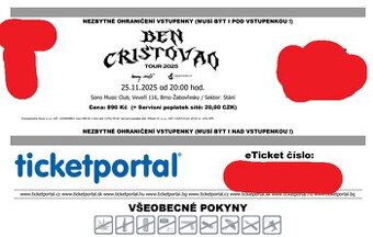 Ben Cristovao – TOUR 2025 25. listopadu 2025 (úterý) 20:00 S