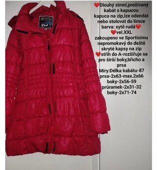 Zimní,dlouhý kabát - XXL,Sportisimo
