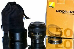 Nikon AF-S Nikkor 50mm f/1,4G + UV filtr TOP STAV
