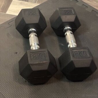 2x jednoruční činka Sharp Shape HEX 8 kg