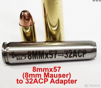 Adaptér z 8mm Mauser (8x57) na 32 ACP (7,65 Browning)