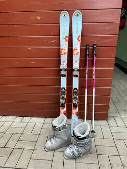 Lyžařský set - lyže Dynastar 130cm + lyžáky Salomon, hůlky