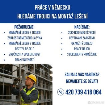 Lešenáři - Německo | od 20€/hod | ubytování zajištěno