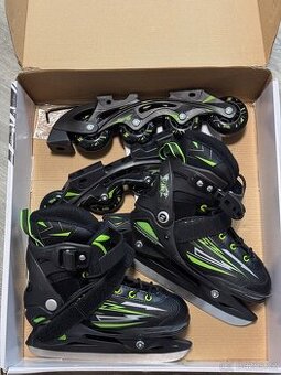 Dětské brusle ZEALOT 2v1 (kolečkové + lední), vel. 29–32