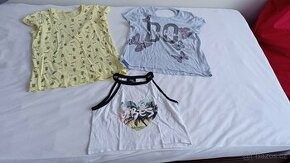 Sada dívčích triček + podprsenka (vel. 146/152)
