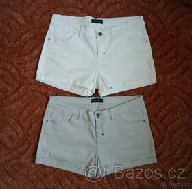 Bílé šedé kraťasy kraťásky šortky - 40, 42, L, XL