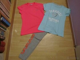 Legíny Adidas +2 trička cena celkem vel.158/164