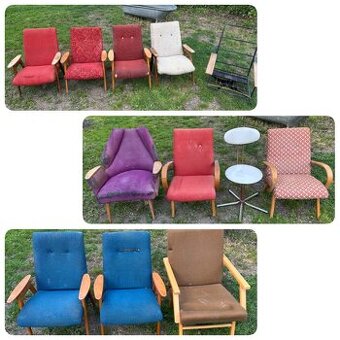 Různá RETRO křesla - cena 200-400,- za kus