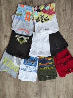 Set 9 ks klučičích triček s krátkým rukávem vel. 158/164