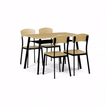 Jídelní set stul + 4 x židle dekor dub - 1