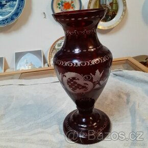 Starožitná skleněná váza Eggerman