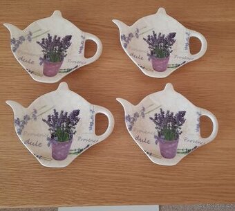 Keramický podčajník s motivem levandule 4 ks