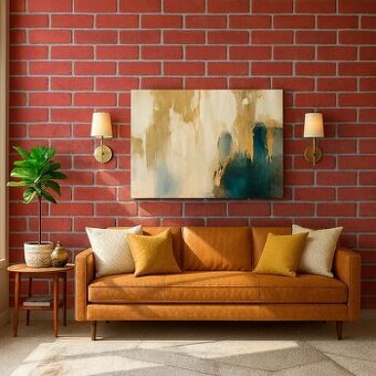 Samolepicí tapeta na zeď, červená cihla, industriální styl