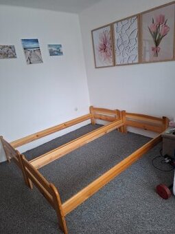 Prodej 2x postel 90×200 cm masiv