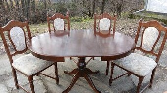 Masivní rozkládací stůl + 4x židle
