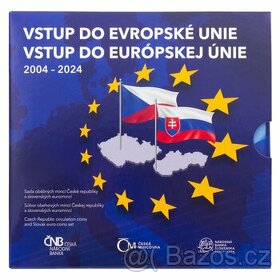 Sada oběžných mincí 2024 Vstup ČR a SR do Evropské unie stan