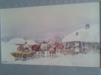Adam Setkowicz (1876-1945)- Zimowe spotkanie - 1