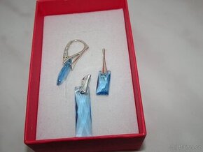 Ag 925 náušnice zdobené Queen Baguette Swarovski Elements