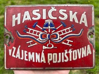 SMALTOVANÁ CEDULE - HASIČSKÁ VZÁJEMNÁ POJIŠŤOVNA