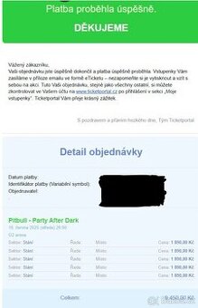 5 Vstupenek na koncert Pitbulla 18.6. 2025 Praha O2 Aréna