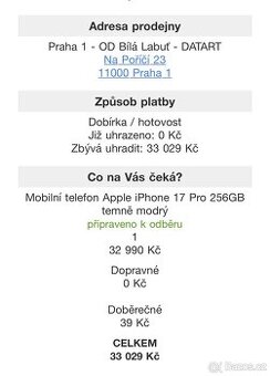 iPhone 17 pro 256 gb