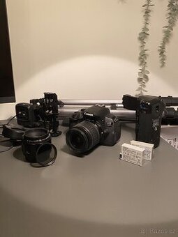 Canon EOS 700D – kompletní set (2 objektivy, grip, stativy…