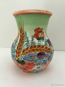 Starožitná ručně malovaná keramická váza - J.Č. Klenčí -1940