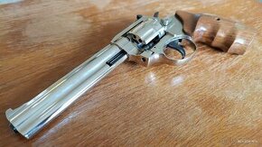 Flobert revolver ALFA 661 - chrom, dřevo cal. 6mm - NOVÝ
