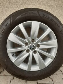 Prodám ALU kola Škoda 5x112 r16 letní pneu 7,6mm