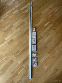 Dvojitá tyč na závěsy a záclony Ikea RÄCKA/HUGAD