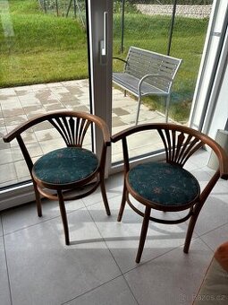 Starožitné židle FISCHEL Thonet, set 2 ks
