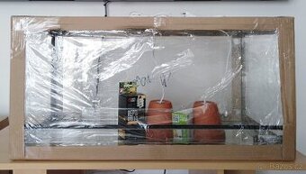 Vybavené 80x40x40cm terárium nové , 2x světla , žárovky uvb