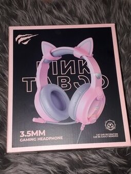 Růžová gaming sluchátka