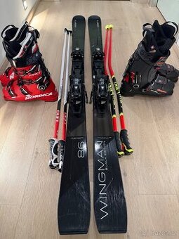 Lyže Elan Wingham 86 Ti Black Edition, boty Nordica HF,Leki