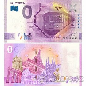 0 Euro Souvenir bankovka 50 let metra