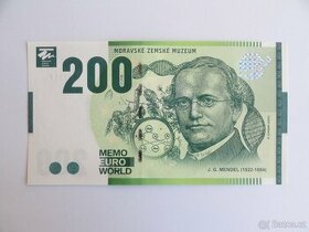 Sběratelská bankovka 200 J. G. MENDEL