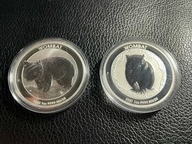 2x 1oz stříbrných mincí edice WOMBAT - Perth Mint