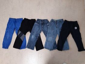 Kalhoty vel. 104 - Plátěné, džíny, tepláky - 5 ks