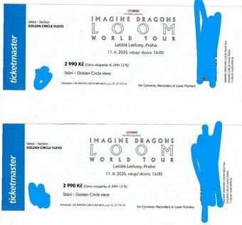 2x vstupenky na Imagine Dragons v Praze 11.6.2025