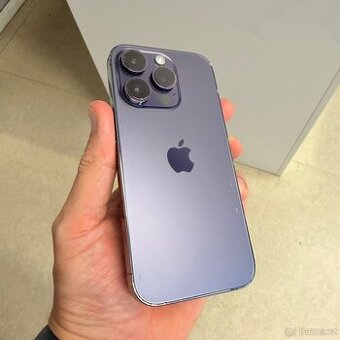 iPhone 14 Pro 256GB fialový, pěkný stav, 12 měsíců záruka